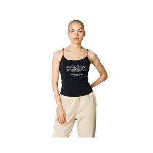 Vtg Biker Design L Buckle Crop Tank Top Laughlin River Run 2002 Motorcycle Wolf